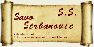 Savo Štrbanović vizit kartica